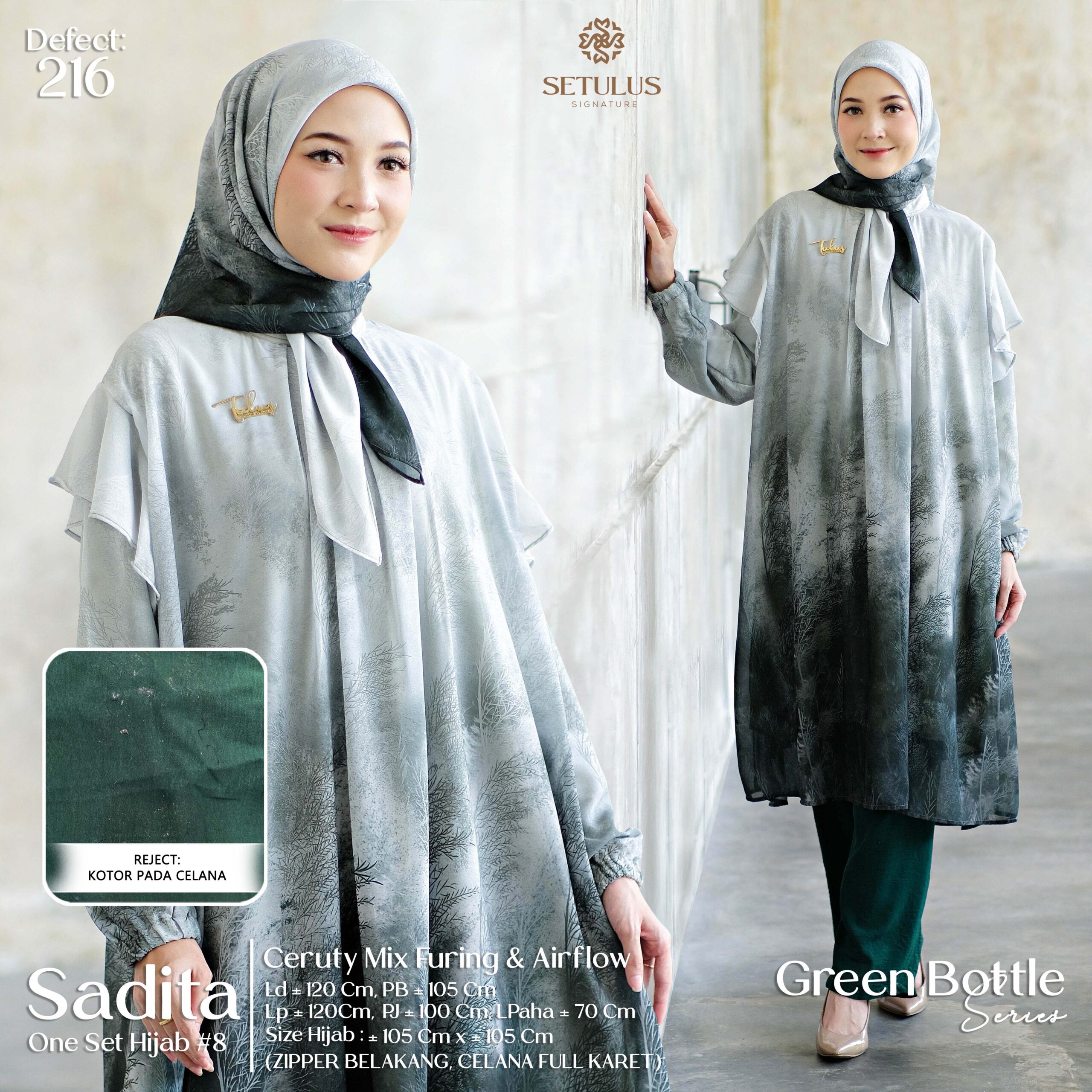 Sadita Set Hijab #8 (Green bottle)