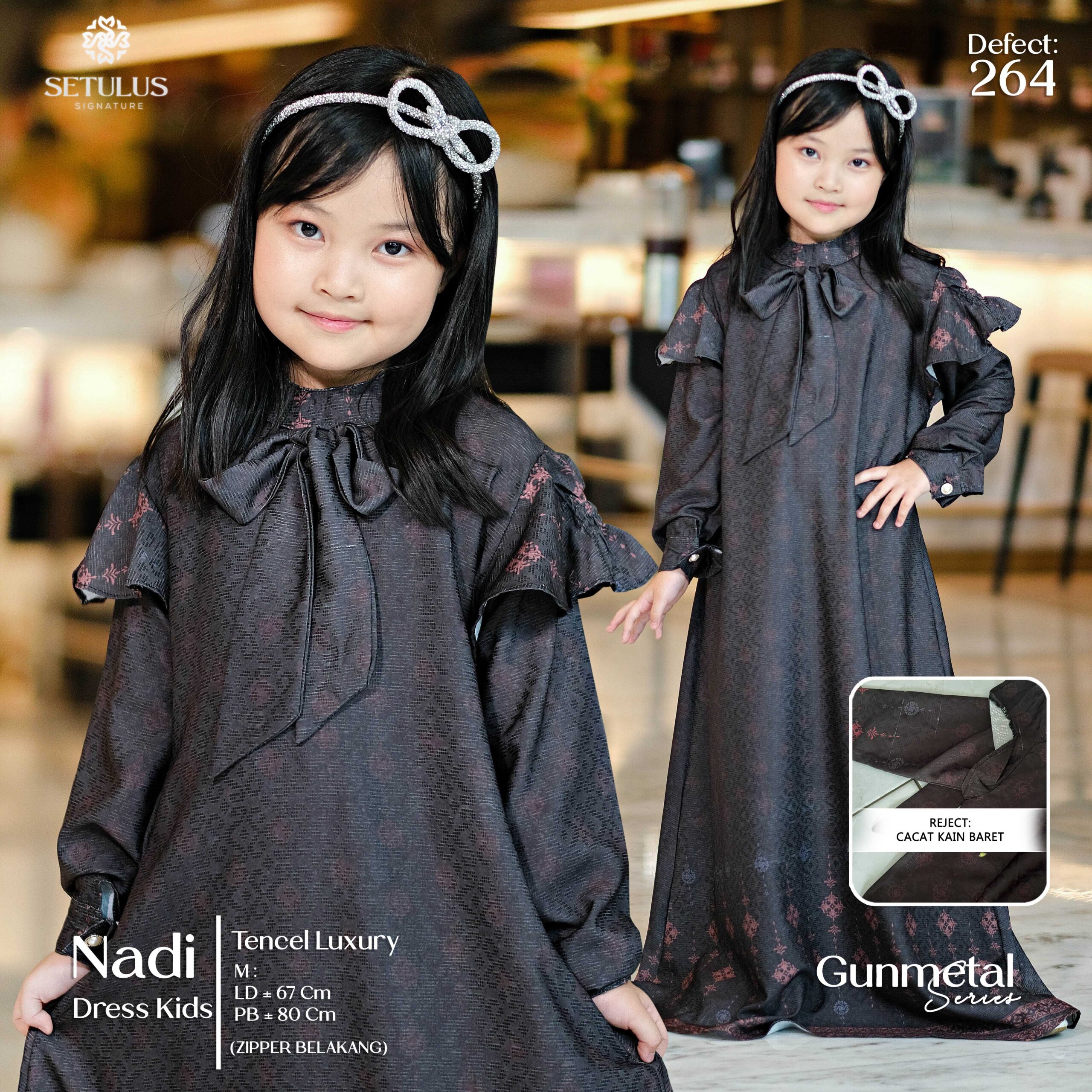 NADI DRESS KIDS - M - GUNMETAL (264)