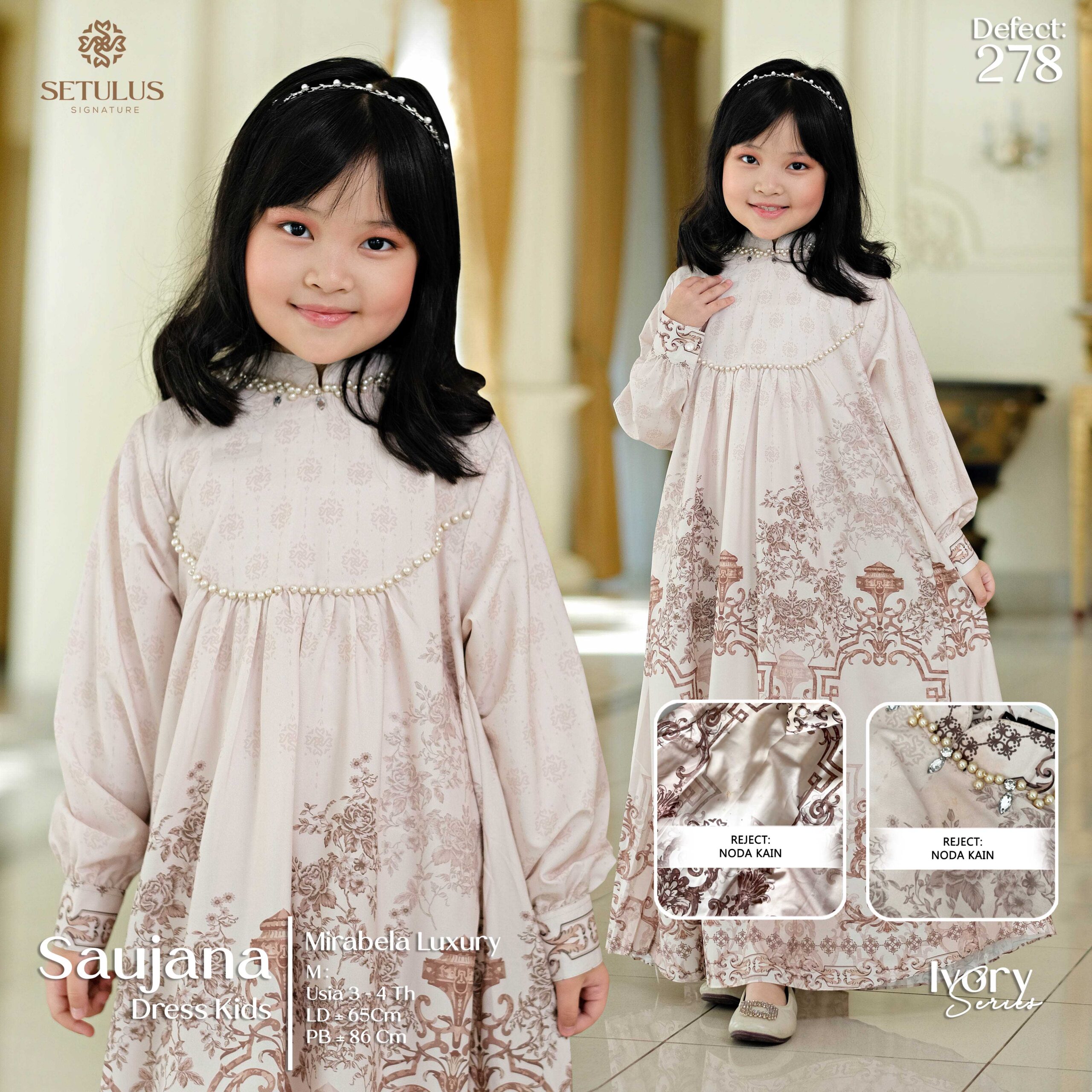 SAUJANA DRESS KIDS - IVORY - M (278)