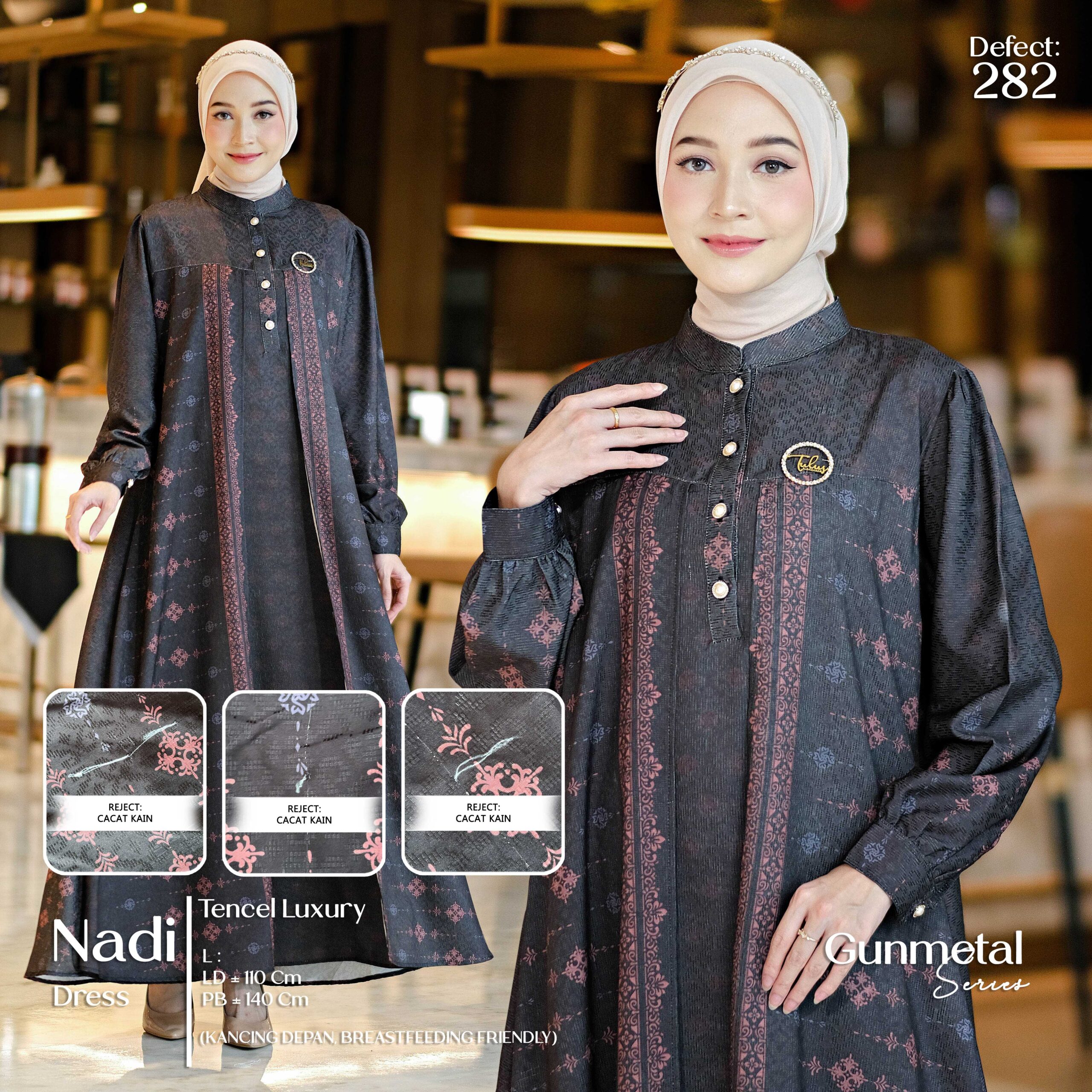 NADI DRESS MOM GUNMETAL – M (282)