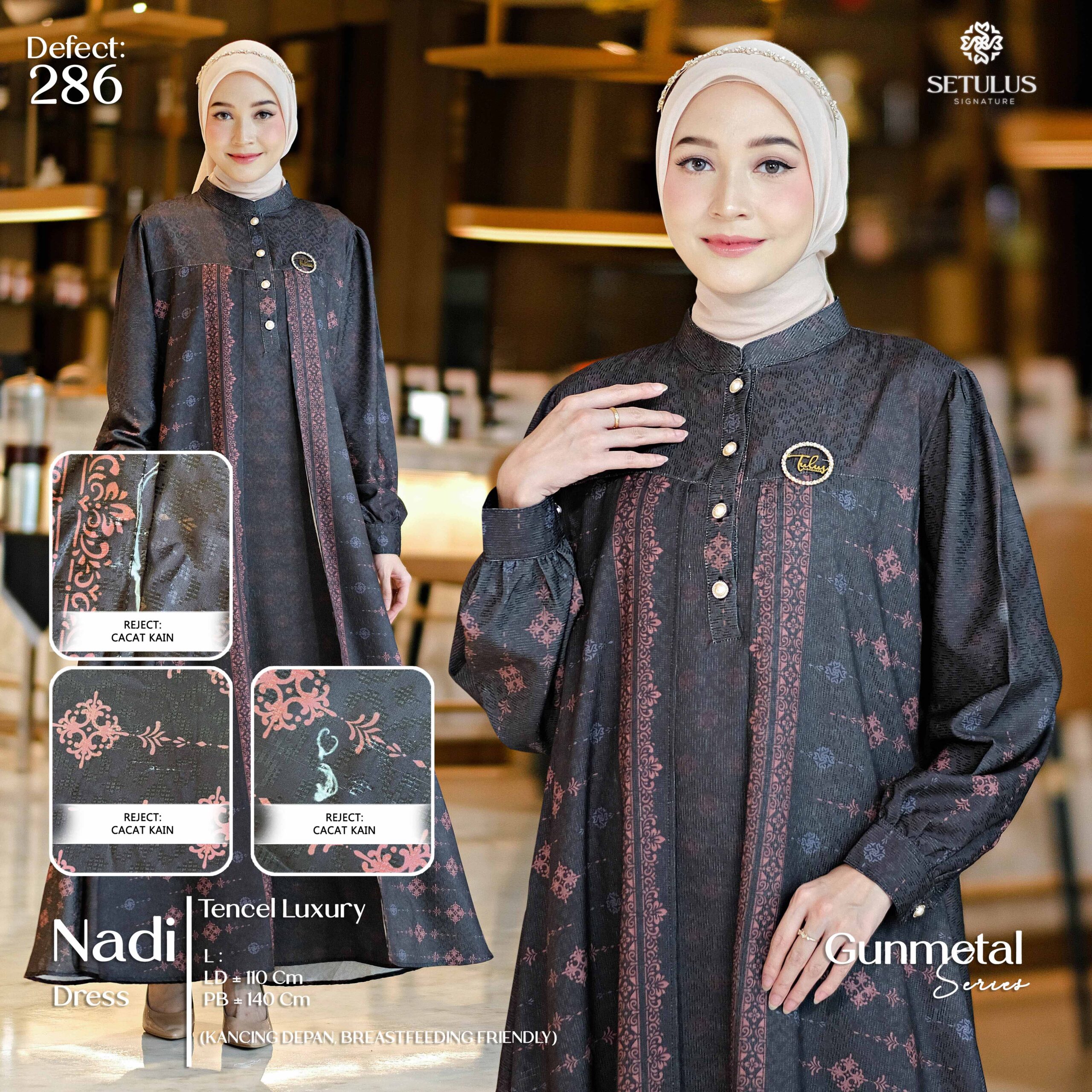 NADI DRESS MOM GUNMETAL – L  (286)
