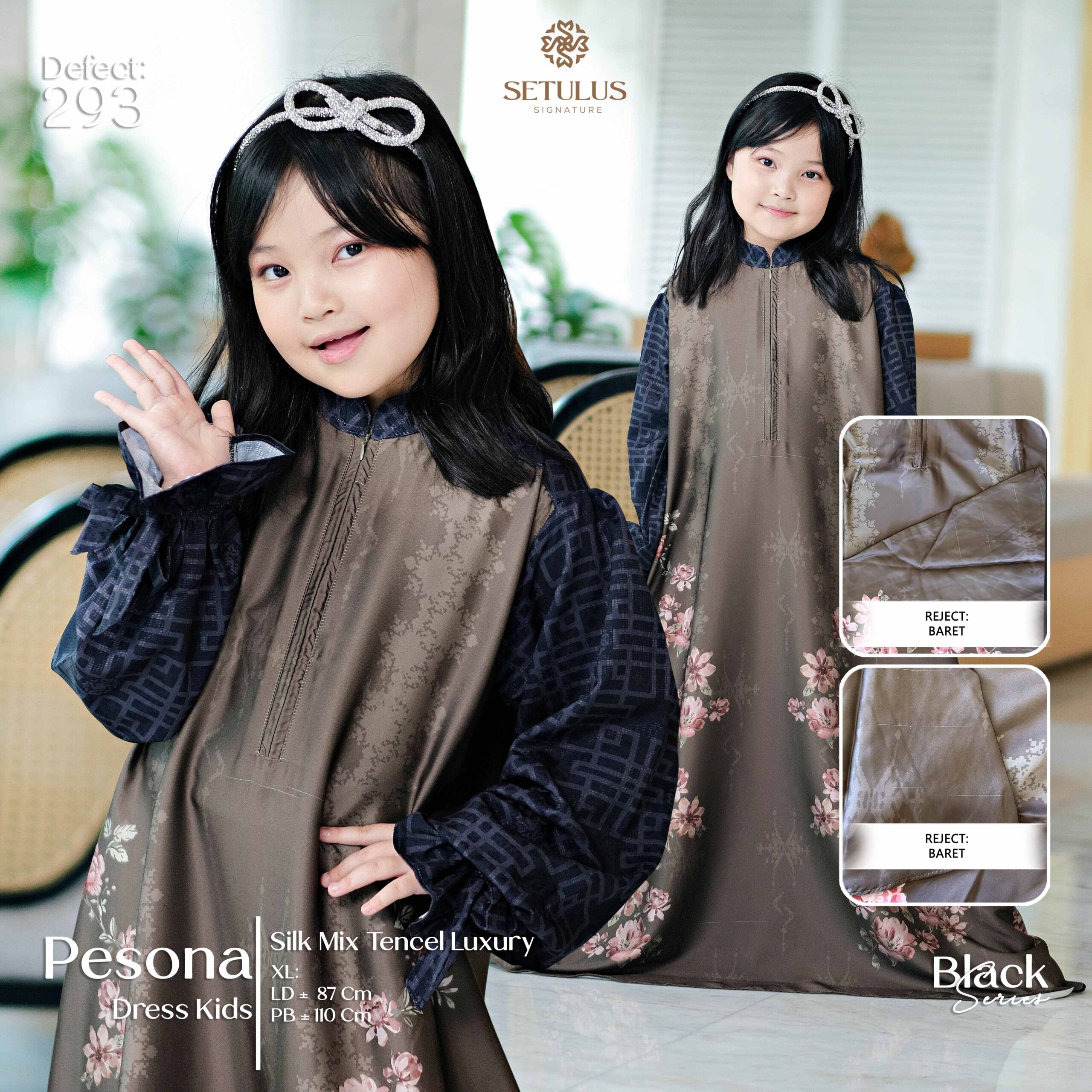 PESONA DRESS KIDS – BLACK – LX (293)
