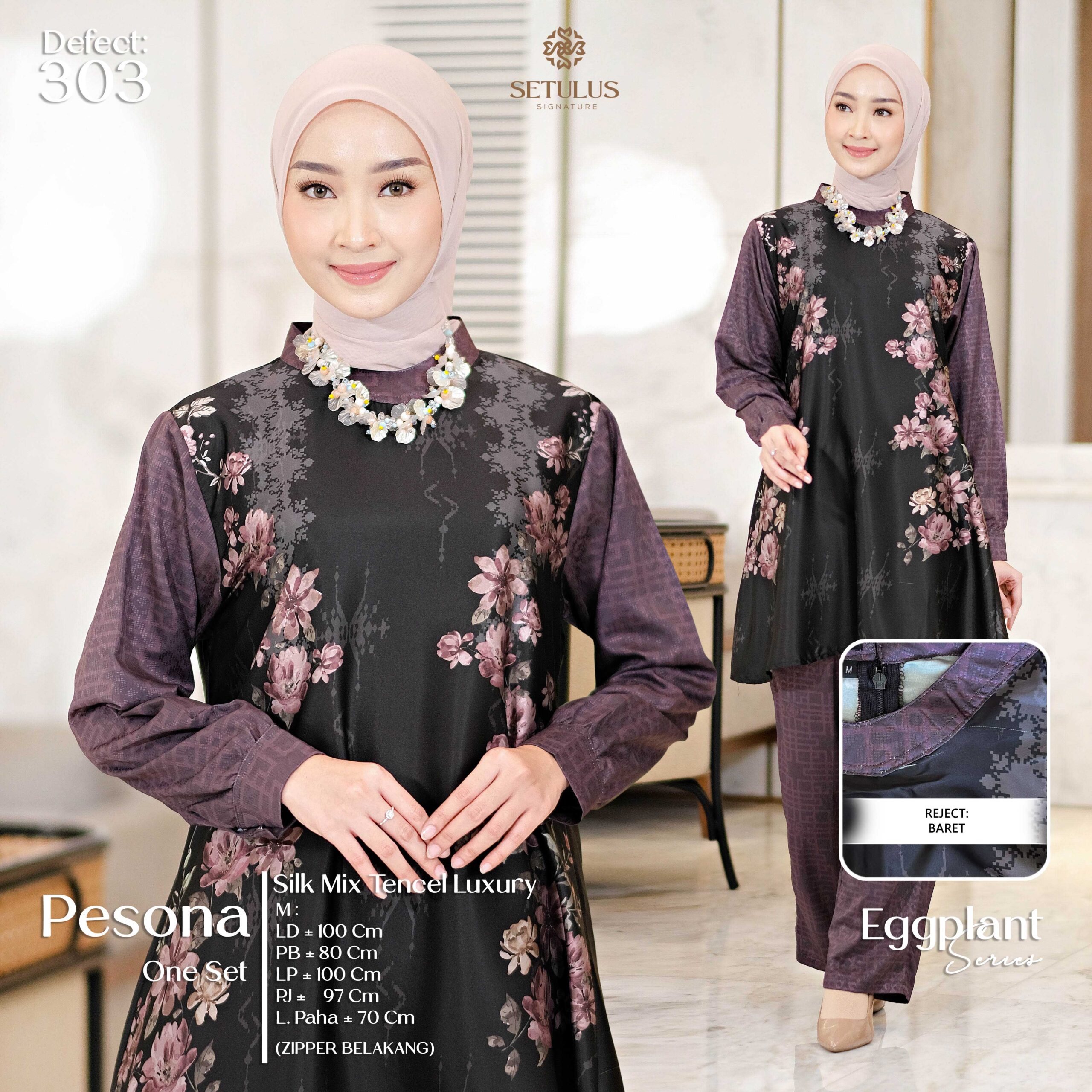 PESONA ONE SET, M – EGGPLANT (303)