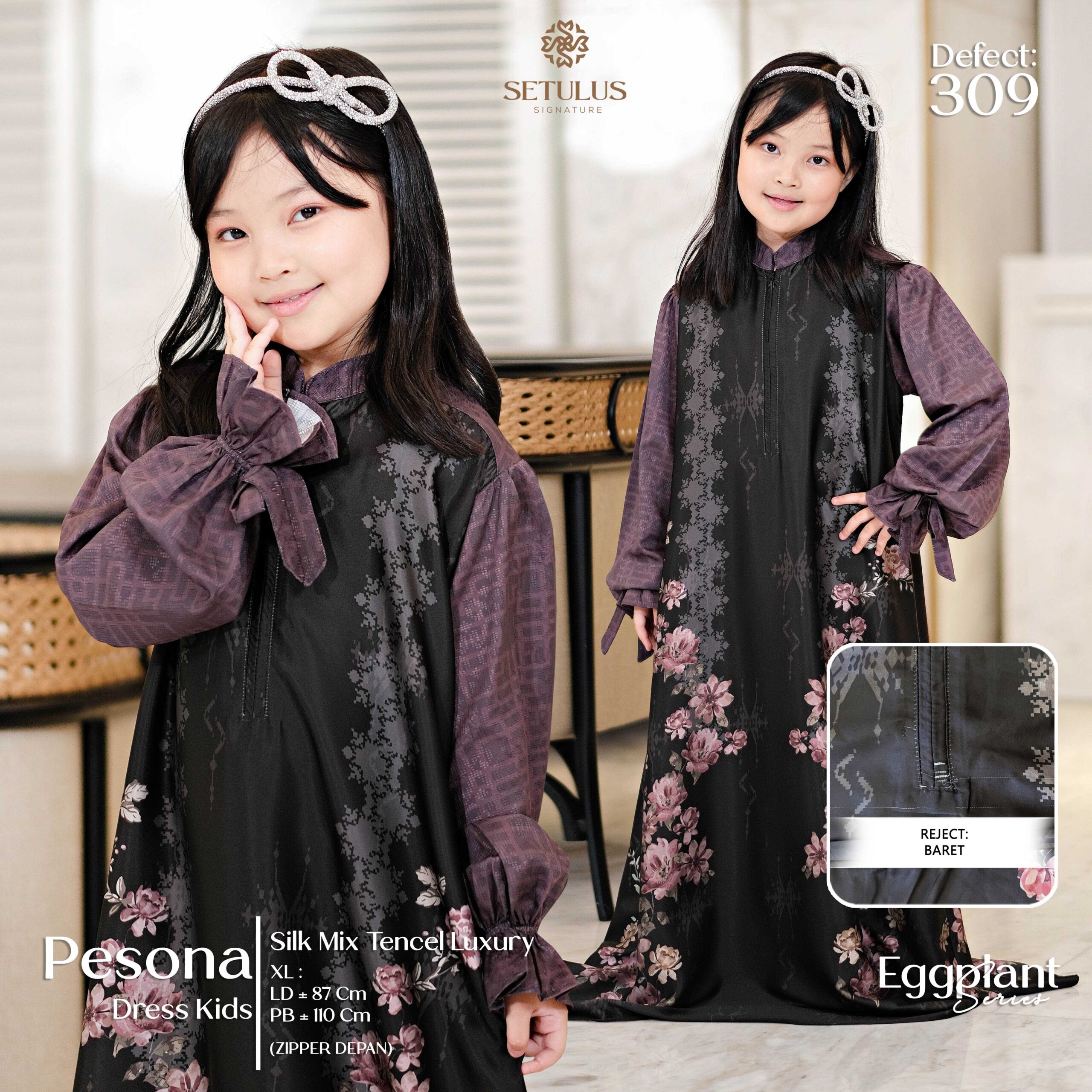 PESONA DRESS KIDS – EGGPLANE – LX (309)