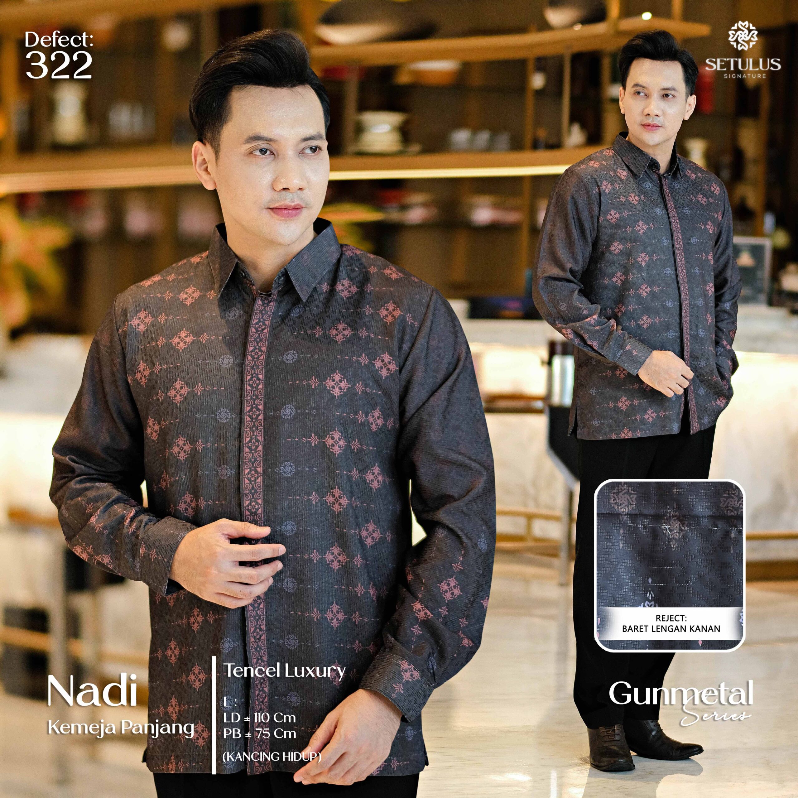 NADI K. PANJANG, M – GUNMETAL - 322