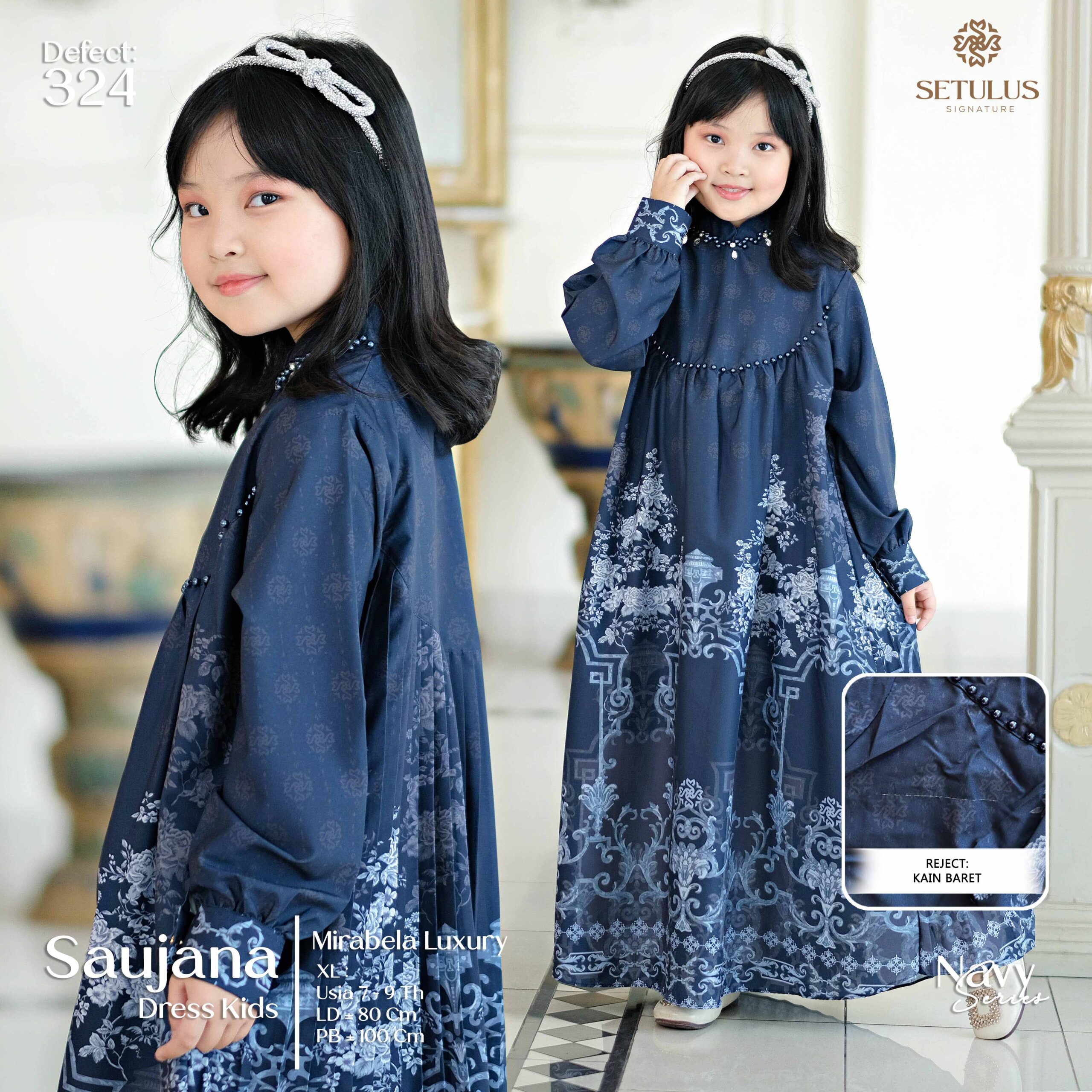 SAUJANA DRESS KIDS – XL – NAVY - 324